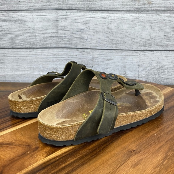 Birkenstock Gizeh Olive Green Jewel Thong Sandal Women’s Size 8 EU 39 - Picture 5 of 12